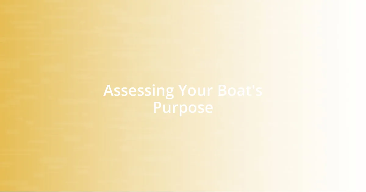 Assessing Your Boat