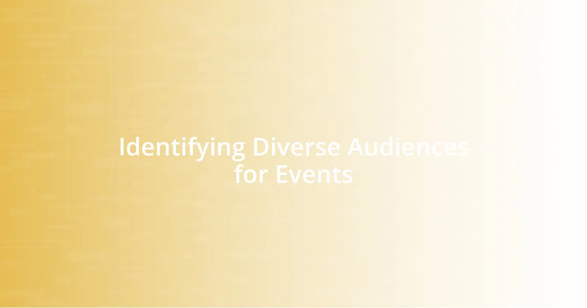 Identifying Diverse Audiences for Events