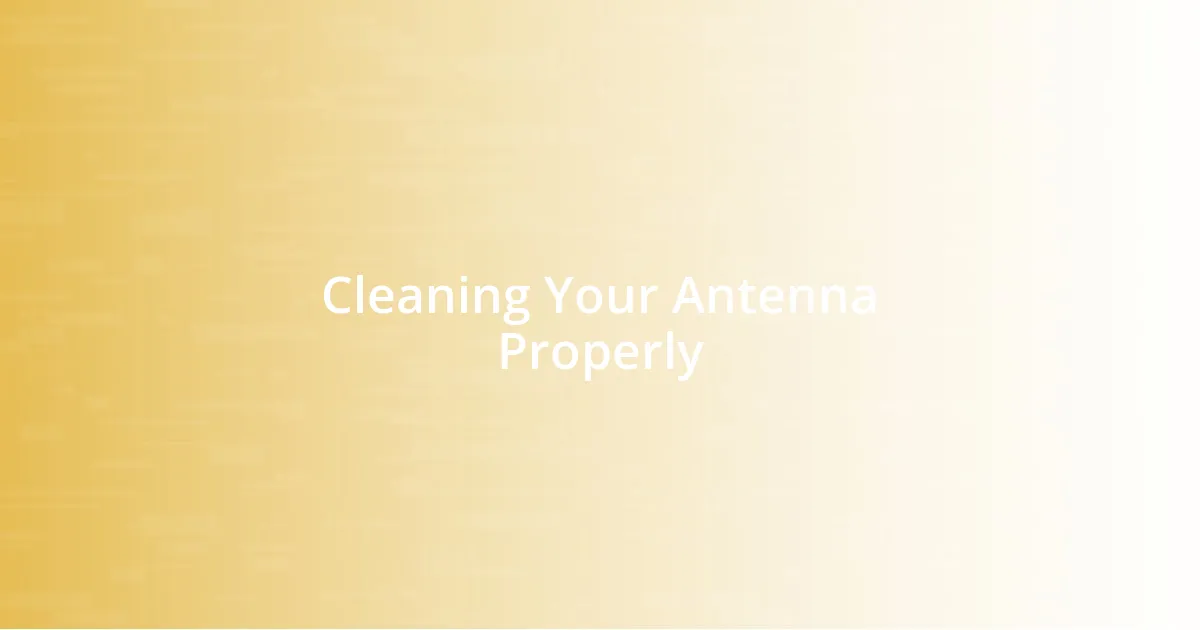 Cleaning Your Antenna Properly